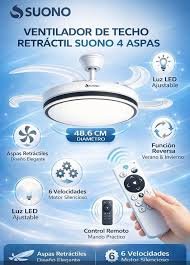 VENTILADOR DE TECHO RETRACTIL SUONO CON LUZ